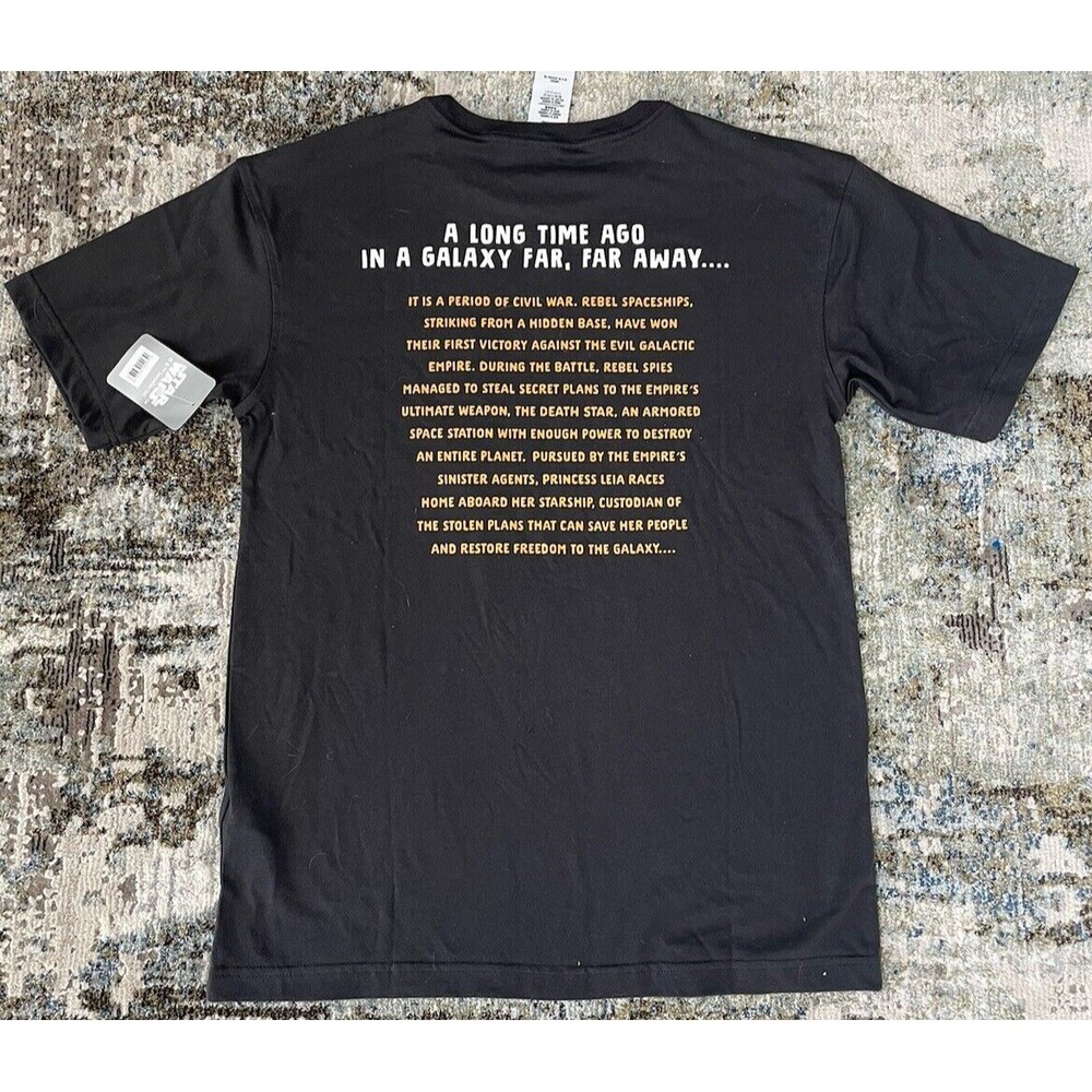 Disney Star Wars A New Hope Title Crawl T-Shirt Adult S Gray Darth Vader NWT - Picture 4 of 5